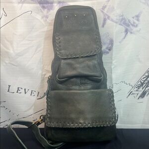 We The Free Dark Green Leather Bag/Sling/Purse/Backpack